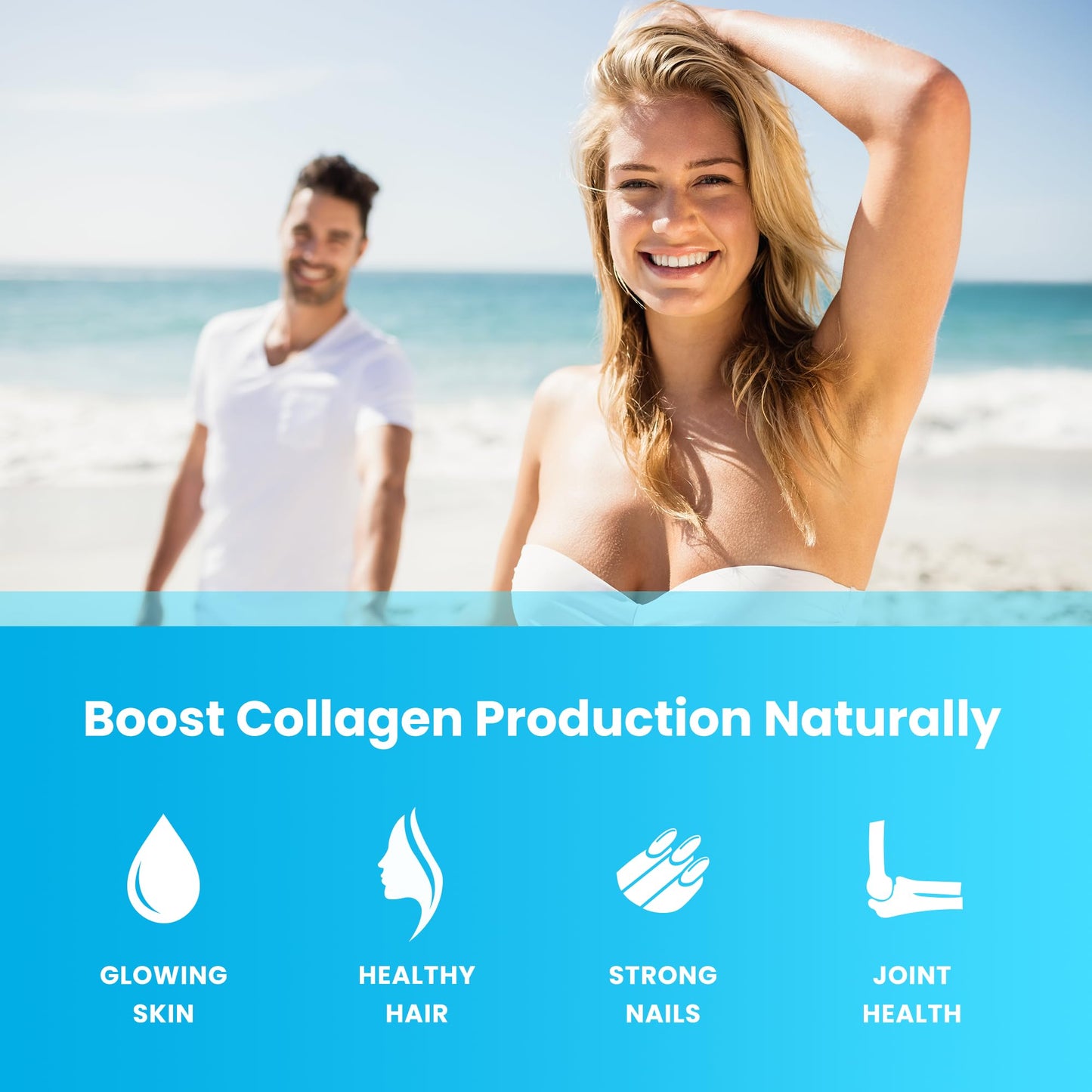 NutraChamps Collagen Boosting Gummies, Collagen Booster Gummy for Natural Collagen Production, Vegan Pectin Supplements Chews for Women & Men, NutraChamps