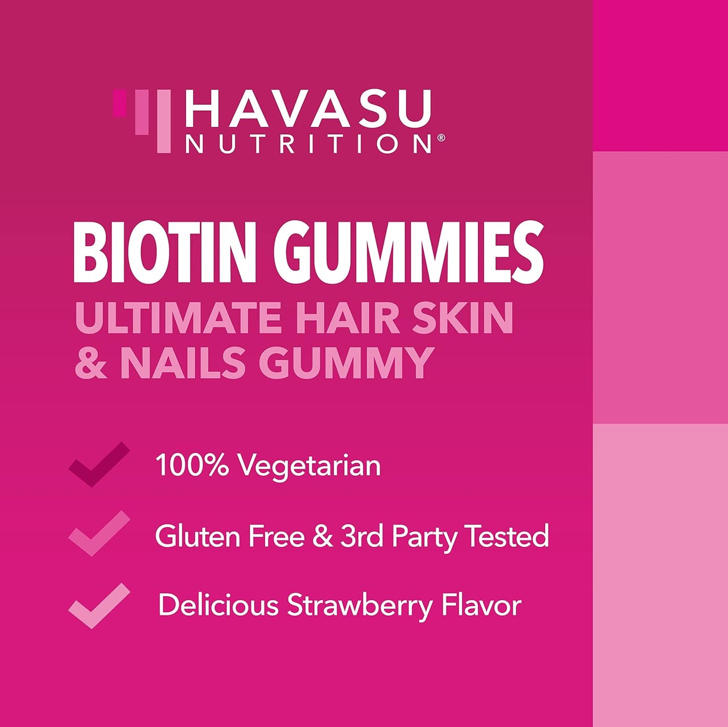 Biotin Gummies 5000mcg Per Serving for Hair, Skin & Nails, Strawberry, 90ct | Non-GMO and Gluten Free 5000mcg Biotin Gummies for Women and Men, GLP-1 Nutritional Support for Hair Health, 45 Servings Gsupps Australia