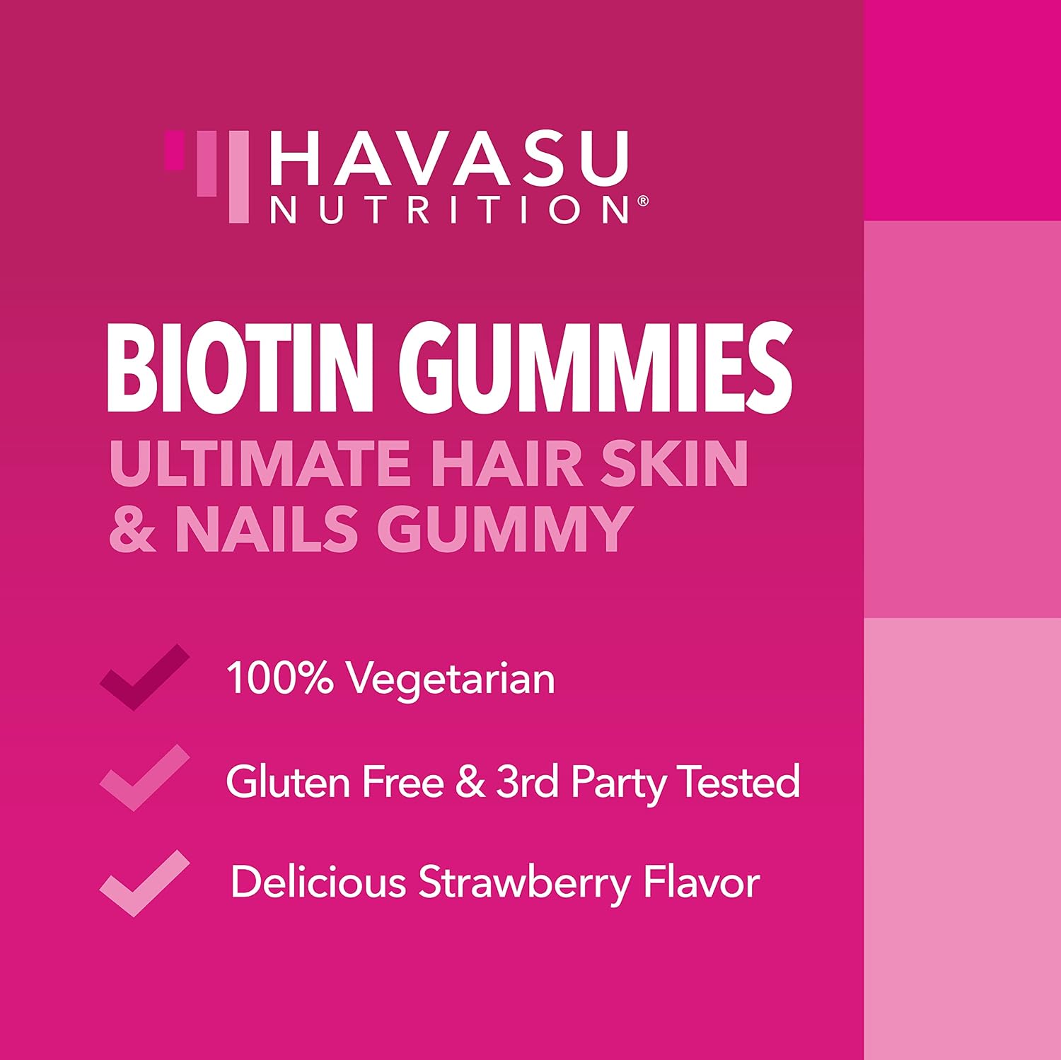 Biotin Gummies 5000mcg Per Serving for Hair, Skin & Nails, Strawberry, 90ct | Non-GMO and Gluten Free 5000mcg Biotin Gummies for Women and Men, GLP-1 Nutritional Support for Hair Health, 45 Servings Gsupps Australia