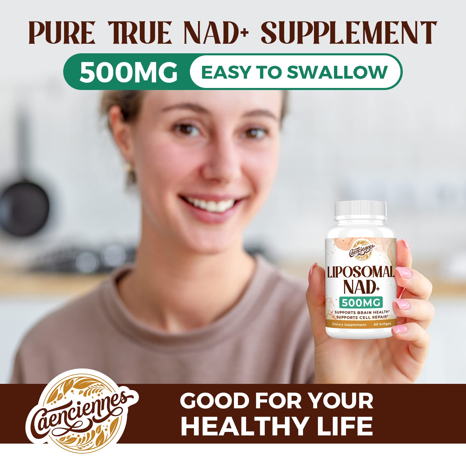 Caenciennes Liposomal NAD+ 500 MG Supplement, True NAD Plus Supplement, Superior Absorption, Boost NAD+ More Efficient Than Nicotinamide Riboside for Cellular Energy, Healthy Aging, 60 Serving Caenciennes buy australia supplements
