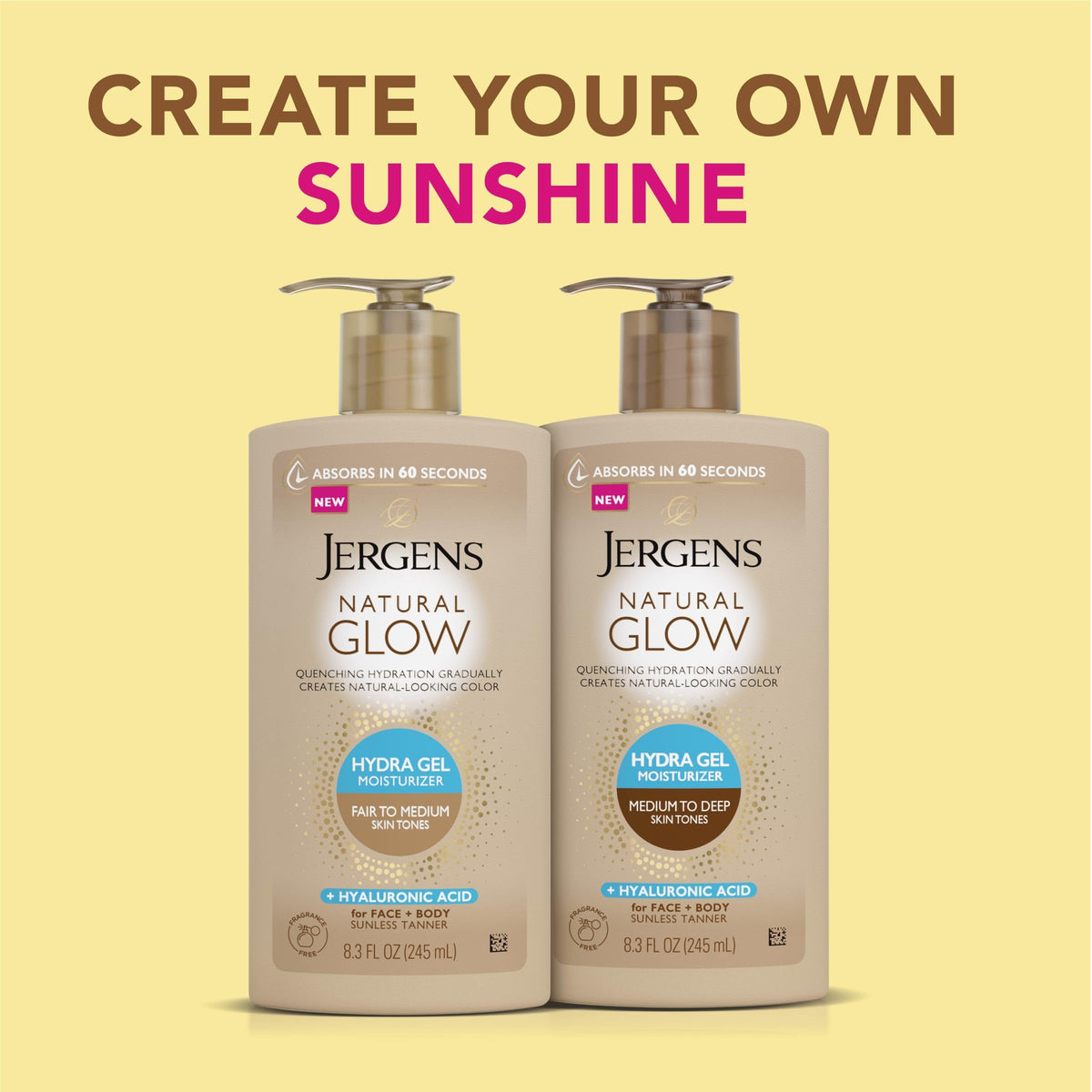 Jergens Natural Glow Hydra Gel Self Tanner, Medium to Deep, 8.3 fl oz Jergens