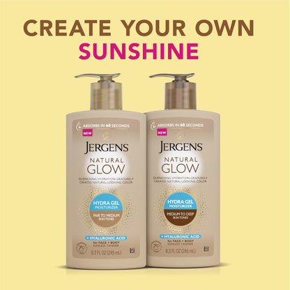 Jergens Natural Glow Hydra Gel Self Tanner, Medium to Deep, 8.3 fl oz Jergens