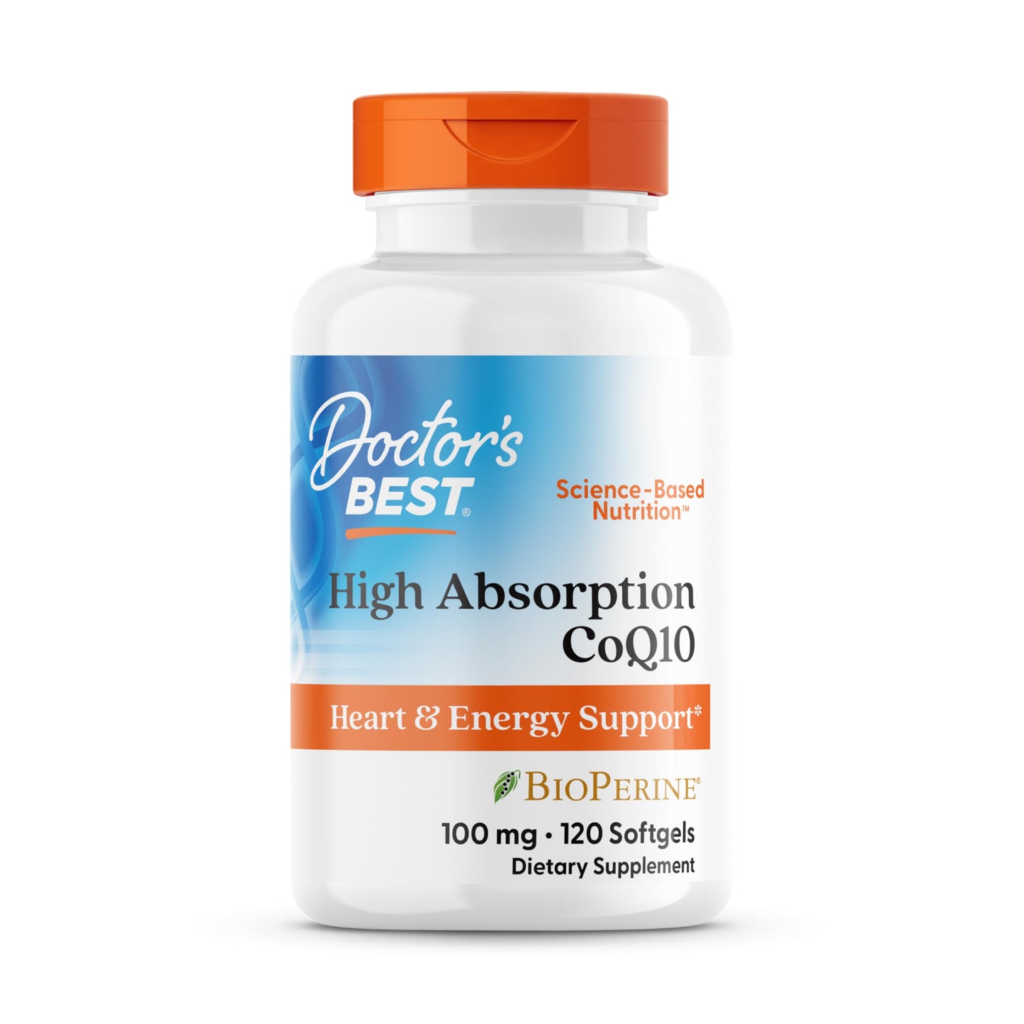 Doctor's Best High Absorption CoQ10 with BioPerine Supplement - Coenzyme Q10 Softgels for Heart Health & Antioxidant Support, Naturally Fermented CoQ10 100mg Doctor's BEST