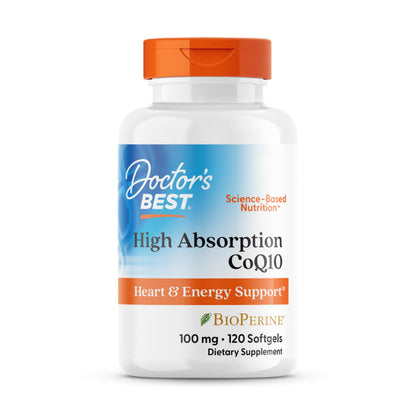Doctor's Best High Absorption CoQ10 with BioPerine Supplement - Coenzyme Q10 Softgels for Heart Health & Antioxidant Support, Naturally Fermented CoQ10 100mg Doctor's BEST