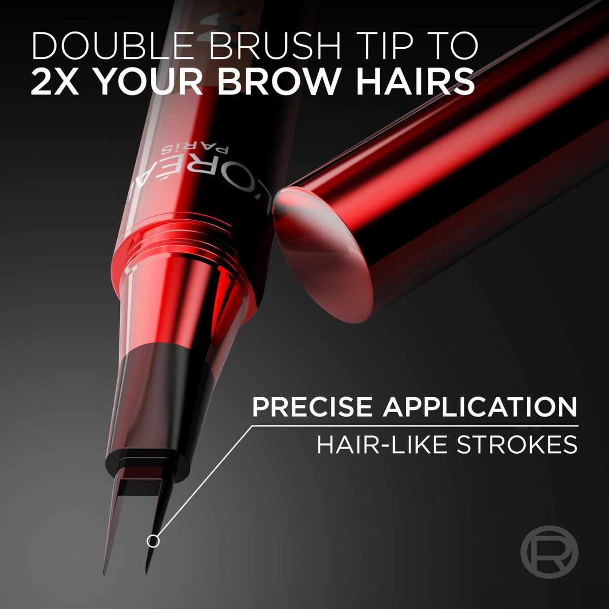 L'Oreal Paris Faux Brow, Hair-Like, Filling Eyebrow Pen with Double-Brush Tip, Fast & Precise Eyebrow Makeup, Dark Brunette, 0.04 Fl Oz L'Oreal Paris