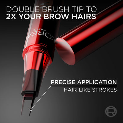 L'Oreal Paris Faux Brow, Hair-Like, Filling Eyebrow Pen with Double-Brush Tip, Fast & Precise Eyebrow Makeup, Dark Brunette, 0.04 Fl Oz L'Oreal Paris