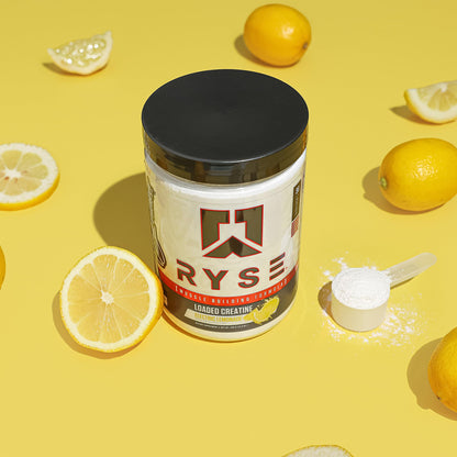RYSE Loaded Creatine for Men & Women - Electric Lemonade - Muscle Building Formula with 3 Forms of Electrolytes, Betaine Anhydrous and Peak ATP - Strength, Power & Endurance Support - 30 Servings