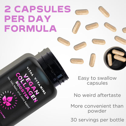 Vital Vitamins Vegan Collagen Booster Capsules + Colostrum Capsules Supplement Gsupps Australia