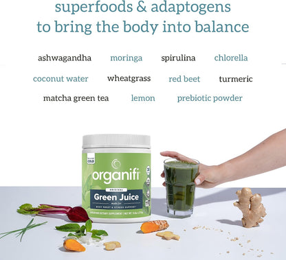 Organifi Green Juice - Powder Supplement with Organic Spirulina, Ashwagandha, and Chlorella - Helps Achieve Fitness Goals and Reduce Cortisol Levels, 30-Day Supply Gsupps Australia