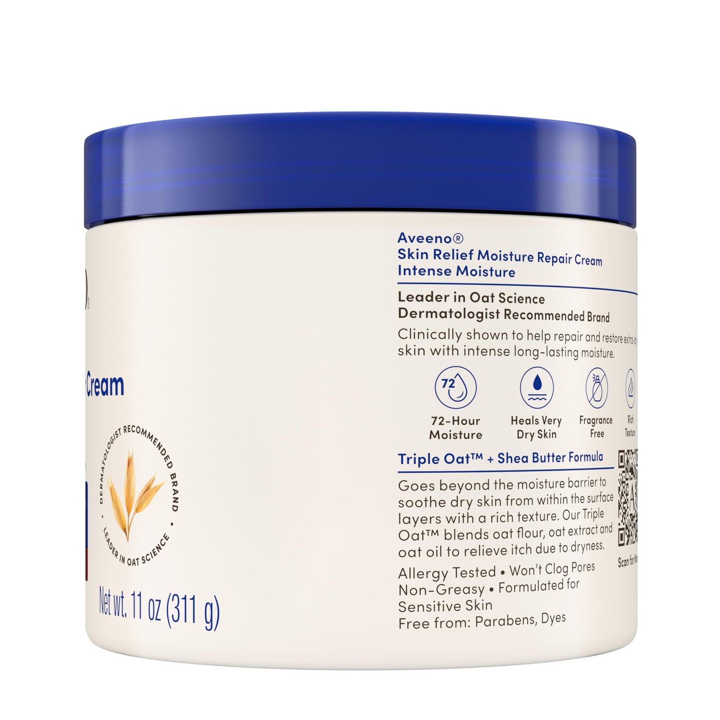 Aveeno Skin Relief Intense Moisture Repair Body Cream with Triple Oat & Shea Butter Formula, Helps Heal, Repair & Restore Very Dry Skin Aveeno