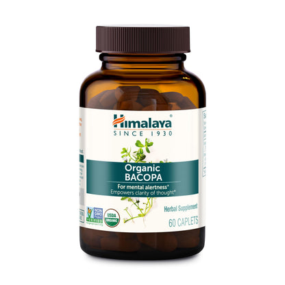 Himalaya Organic Bacopa Monnieri Nootropic Herbal Supplement, Supports Calm, Memory, Cognition, USDA Certified Organic, Non-GMO, 750 mg Himalaya