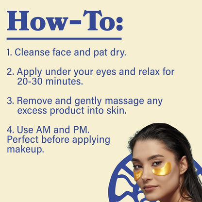 LE GUSHE Gold Under Eye Patches for Puffy Eyes and Dark Circles (30 Pairs) - Hydrating Collagen Under Eye Masks with Snail Mucin - Soothing Puffy Eyes Treatment for Women & Men - Bridesmaid Gifts LE GUSHE