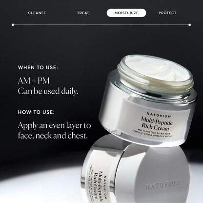 Naturium Multi-Peptide Rich Cream, Hydrating & Nourishing to Help Appearance of Fine Lines & Wrinkles, Vegan & Cruelty-Free, 1.7 oz Naturium