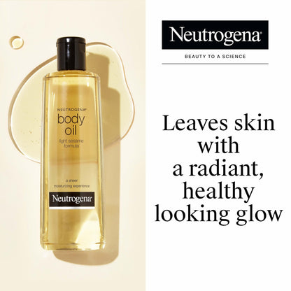 Neutrogena Body Oil, Light Sesame Formula, Fragrance Free, Lightweight Moisturizing Body Oil for Silky, Soft Skin Neutrogena