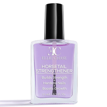 Ellie Chase Horsetail Nail Strengthener, Growth, Hardener, Repair Treatment Polish 0.5 OZ/Help Splits, Breaks, Thin, Weak
