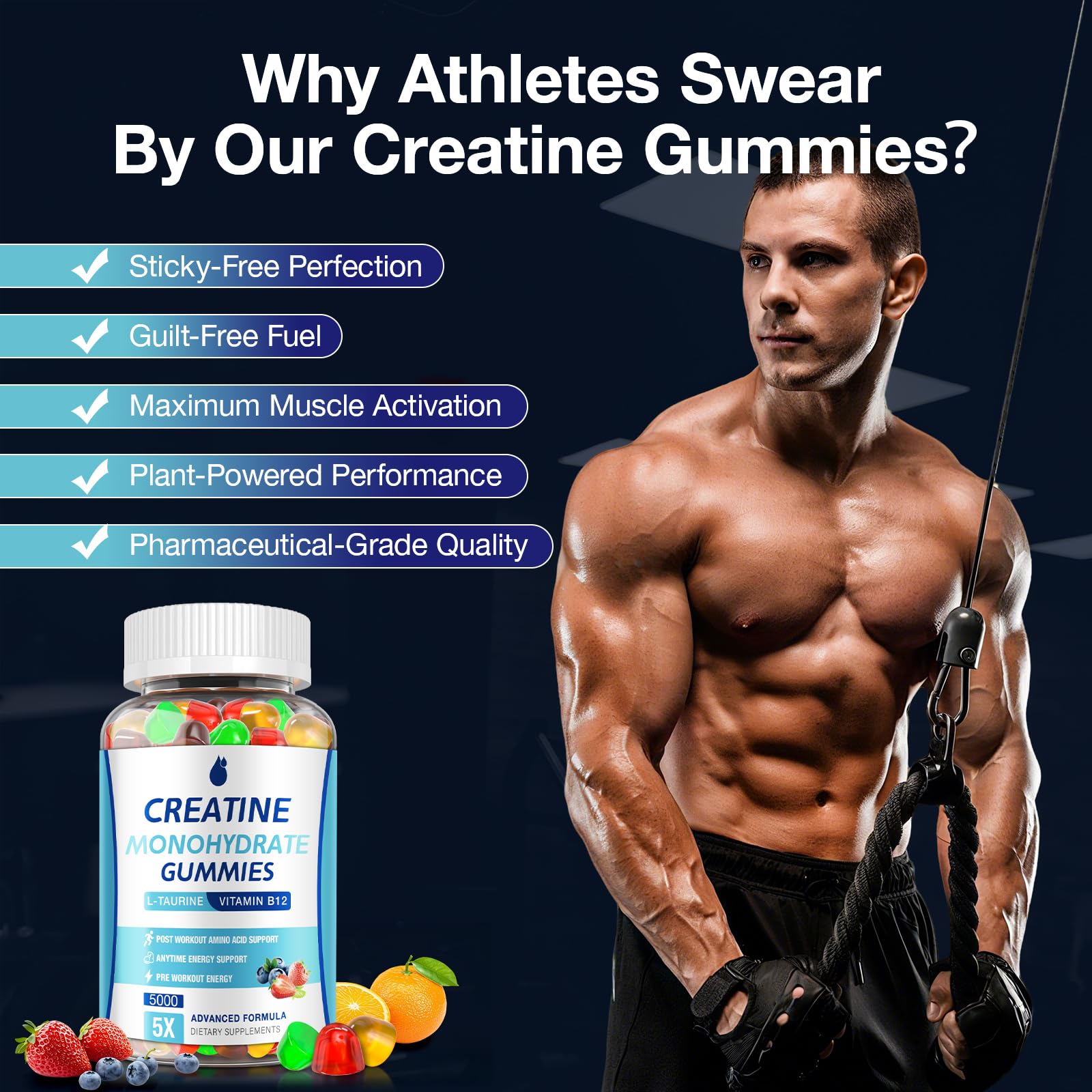 MaxHemp Creatine Gummies for Men & Women - Creatine Monohydrate Gummies 5g, Muscle Builder, Energy Boost & Pre-Workout Supplement, MaxHemp buy australia supplements