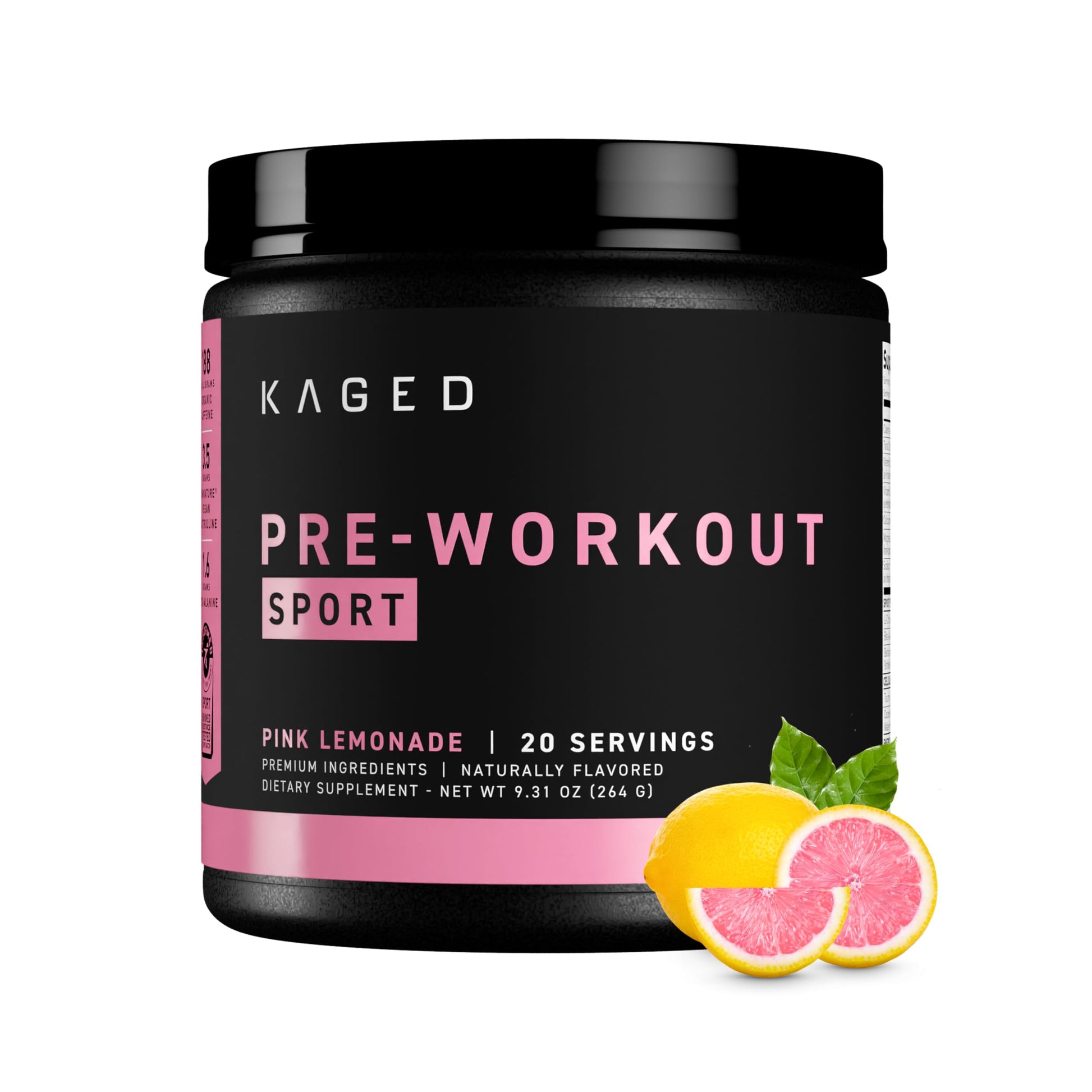 Kaged Sport Pre Workout Powder for Men & Women, Pink Lemonade, Sport Certified, 188mg Caffeine, Nitric Oxide, Beta Alanine, 20 Servings Kaged buy australia supplements
