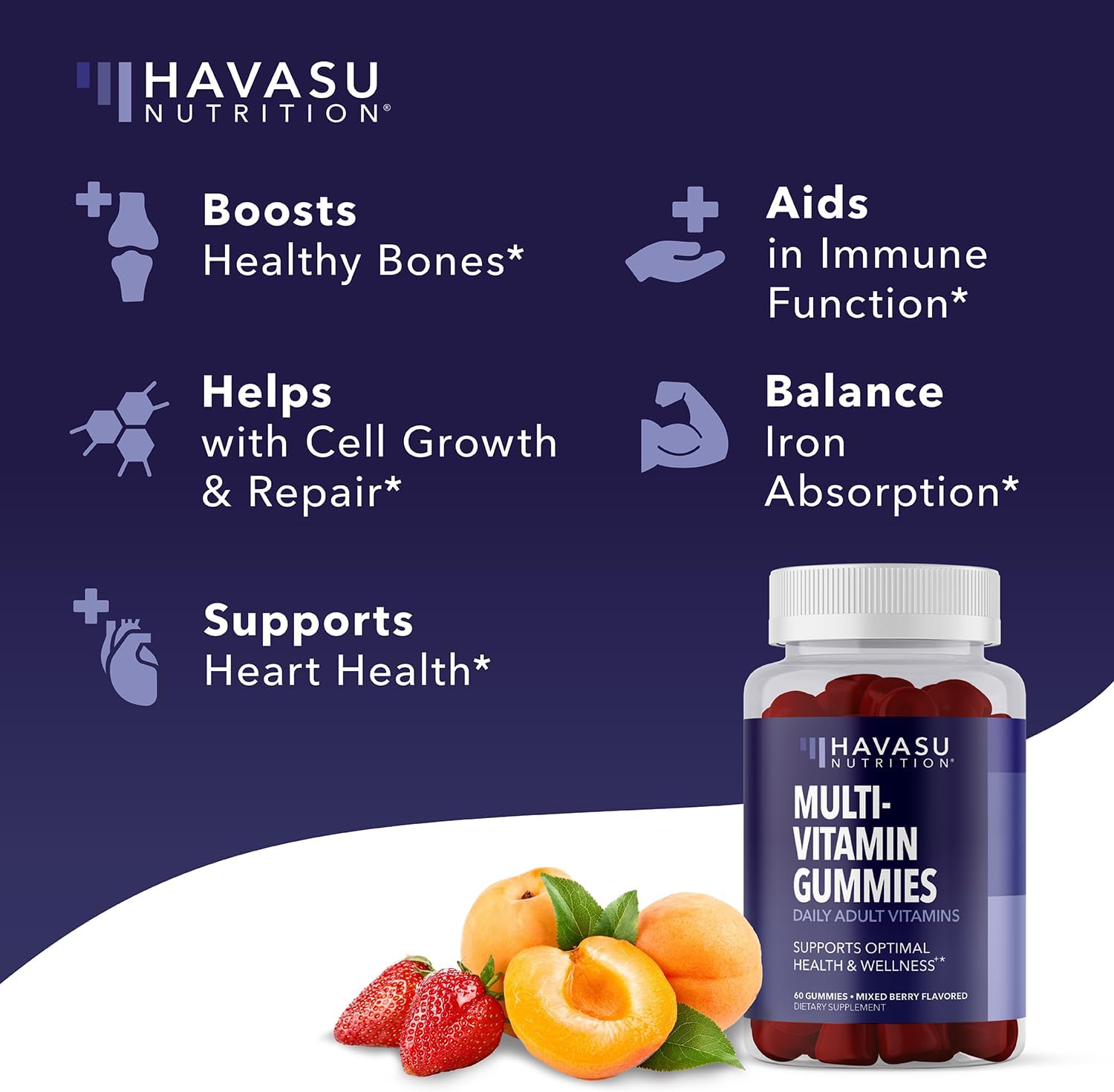 Multivitamin Gummies for Adults, Mixed Berry, 60 Count, 30 Day Supply | Multivitamin Gummies for Men and Women with Vitamins and Minerals Zinc, Vitamin C, Vitamin D, Daily Defense, 30 Servings Gsupps Australia