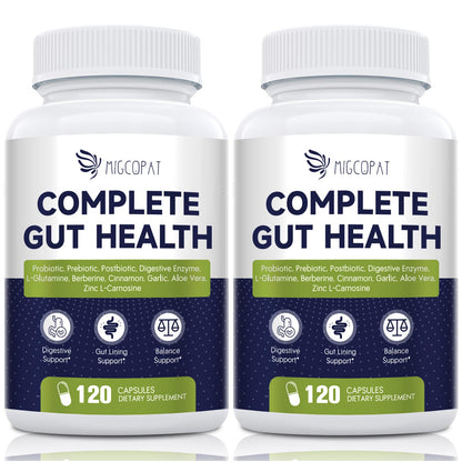 Migcopat Probiotics for Digestive Health, 80 Billion CFU Probiotics, Prebiotics, Postbiotics & Digestive Enzymes, Gut Health Capsules with Berberine, Cinnamon, Migcopat