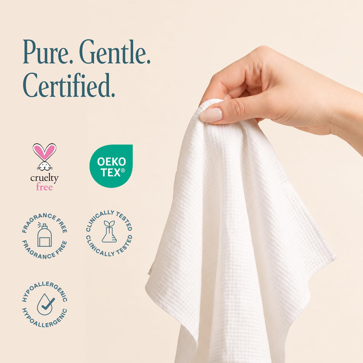 Cliganic Clean Face Towels XL, Disposable, Ultra-Absorbent, Hypoallergenic & Soft - Makeup Remover Dry Wipes, Pamper Your Face, Feel Fresh & Radiant, Hygienic Towelettes, for All Skin Types (50 Ct) Cliganic