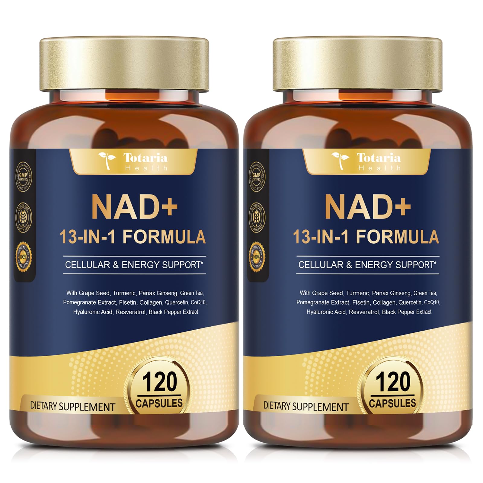 Totaria (2 Packs) NAD Supplement for Women Men with nicotinamide riboside resveratrol,Quercetin, Betaine Boost NAD+ Levels NAD Plus Supplement for Anti Aging, Energy, Immune, Focus 120 Capsules Totaria buy australia supplements