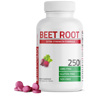 Bronson Beet Root Extra Strength, Non-GMO, 250 Vegetarian Tablets Bronson