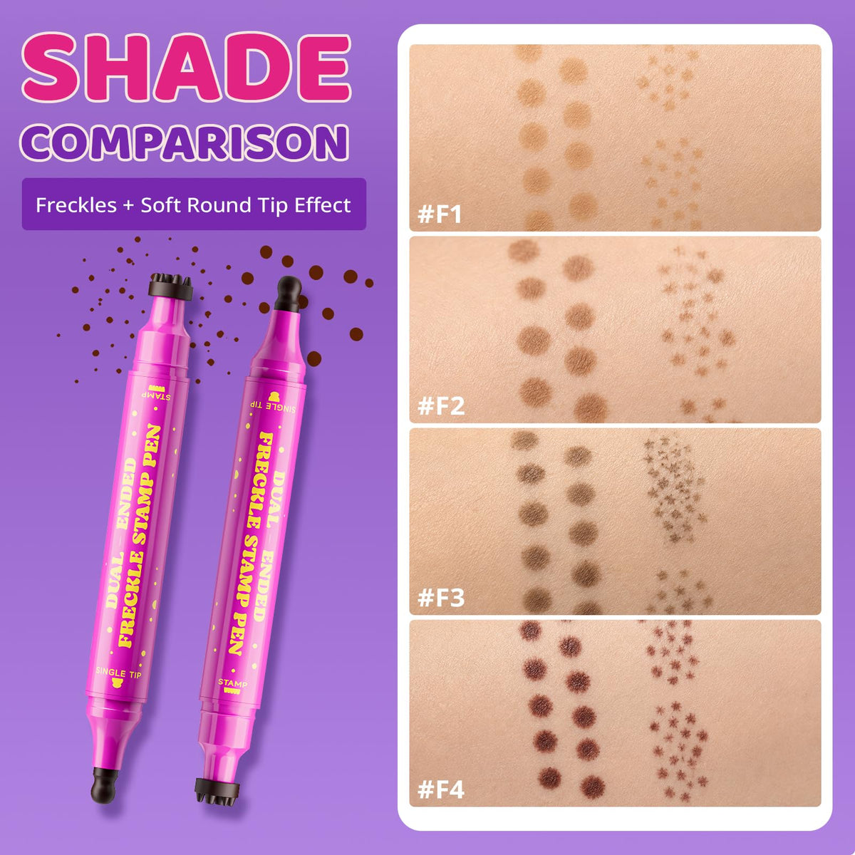 Dual-Ended Freckle Stamp Pen,Sponge Stamp & Precision Tip,02 Mousy Brown Jolilab