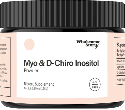 Wholesome Story Myo-Inositol & D-Chiro Inositol Supplement for Women | Fertility Supplements for Hormonal Balance & Ovarian Health Support | Myoinositol | Ideal 40:1 Ratio | 30 Servings
