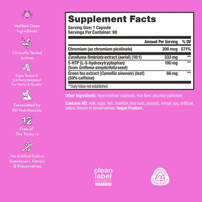 HUM Skinny Bird Green Tea Extract Appetite Support for Women with 5HTP, Chromium, Caralluma Fimbriata, Gluten Free and Vegan, Green Tea Extract Capsules Supplements for Women, 90 Capsules