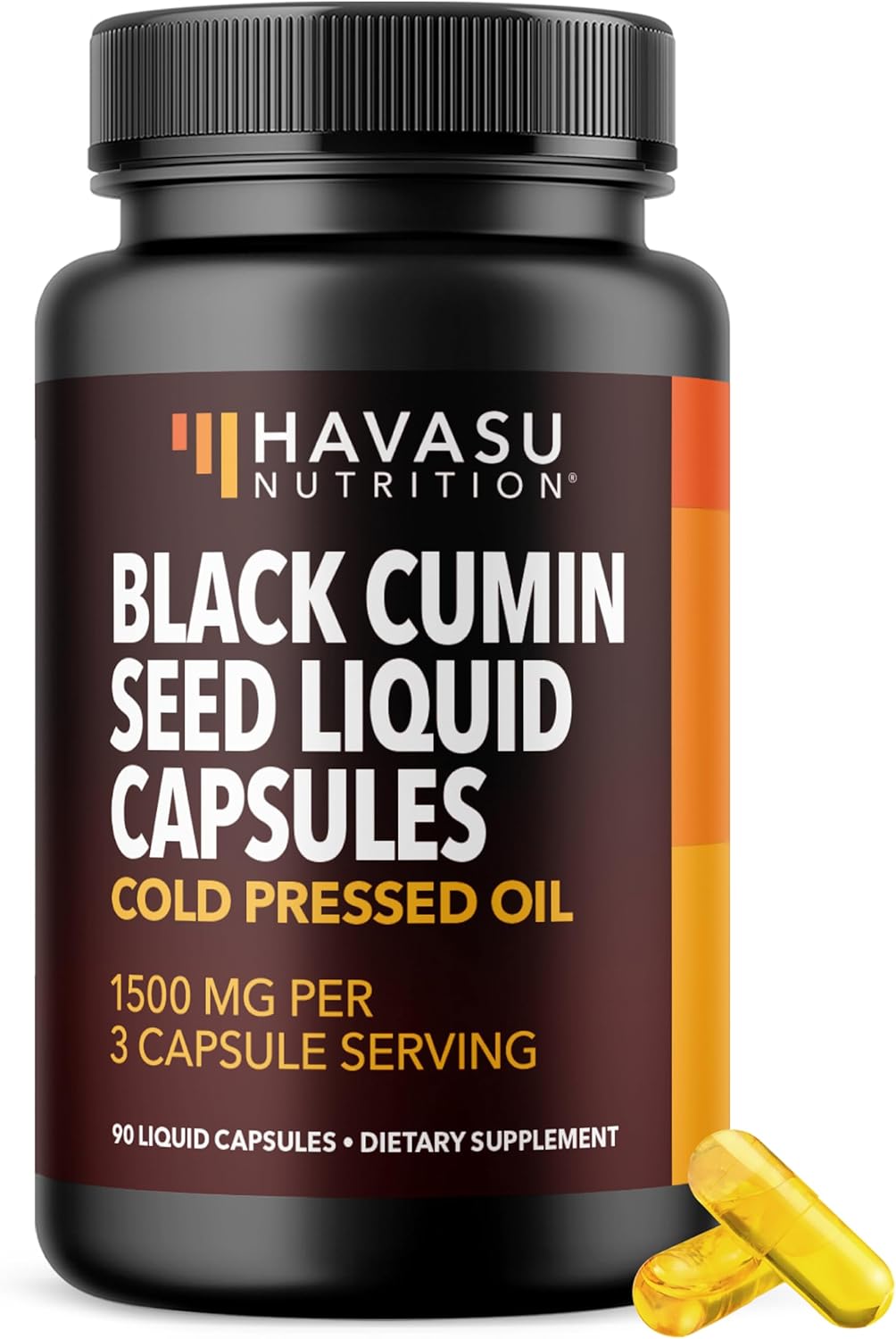 Black Seed Oil Capsules, Vegan, Non-GMO, Cold-Pressed Nigella Sativa, 90ct | 1500mg Per Serving Black Cumin Supplement for Skin Health, Immune Function, and Digestive Health, Unflavored, 30 Servings Gsupps Australia