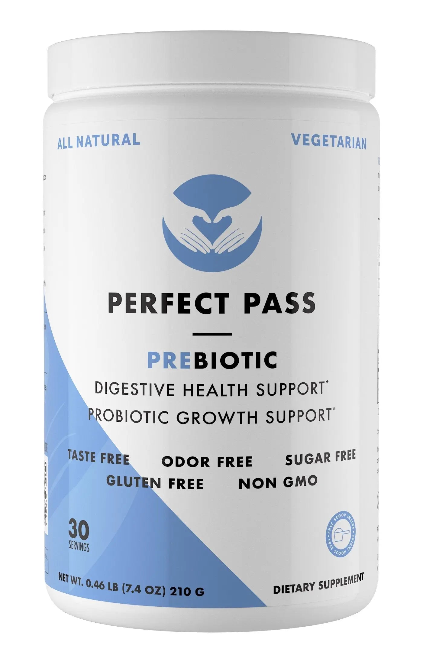 PERFECT PASS Prebiotic PHGG Partially Hydrolyzed Guar Gum 210g Powder - 100% Natural Gluten Free Non GMO - Certified Kosher Vegetarian Sugar Free PERFECT PASS