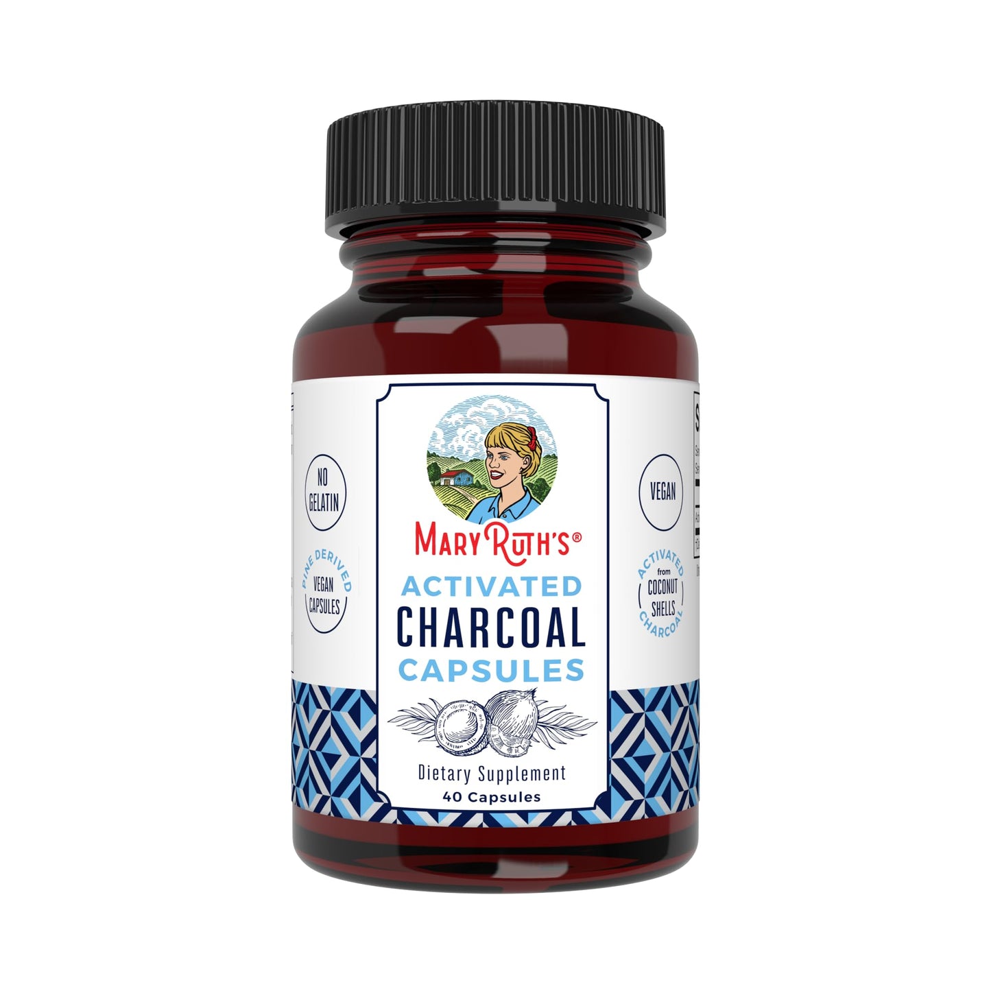 MARYRUTH'S Organics Activated Charcoal Capsules | Substance Adsorption | Derived from Coconut Shells | Vegan Capsules from Pine Trees MARYRUTH'S