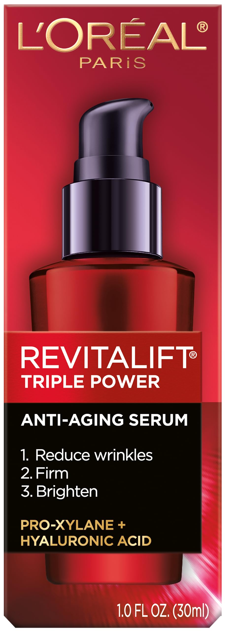 L'Oreal Paris Revitalift Triple Power Anti-Aging Concentrated Face Serum, Hyaluronic Acid and Pro-Xylane, Reduces Wrinkles 1 oz L'Oreal Paris