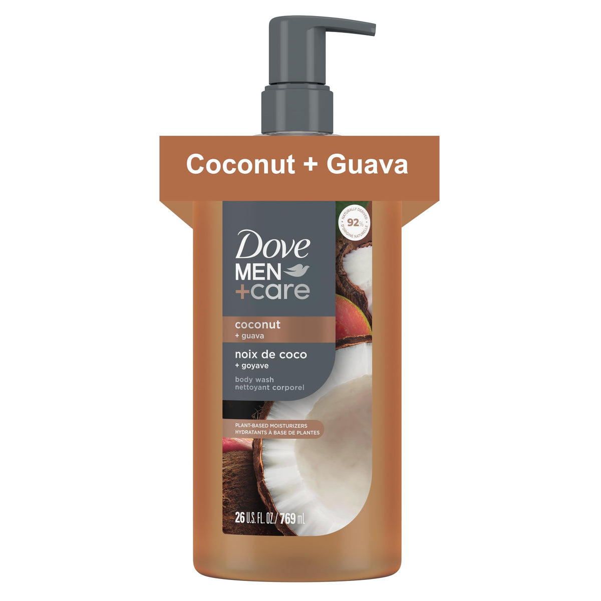 Dove Men Moisturizing Body Wash for Men, Coconut + Guava, 26 oz DOVE MEN + CARE