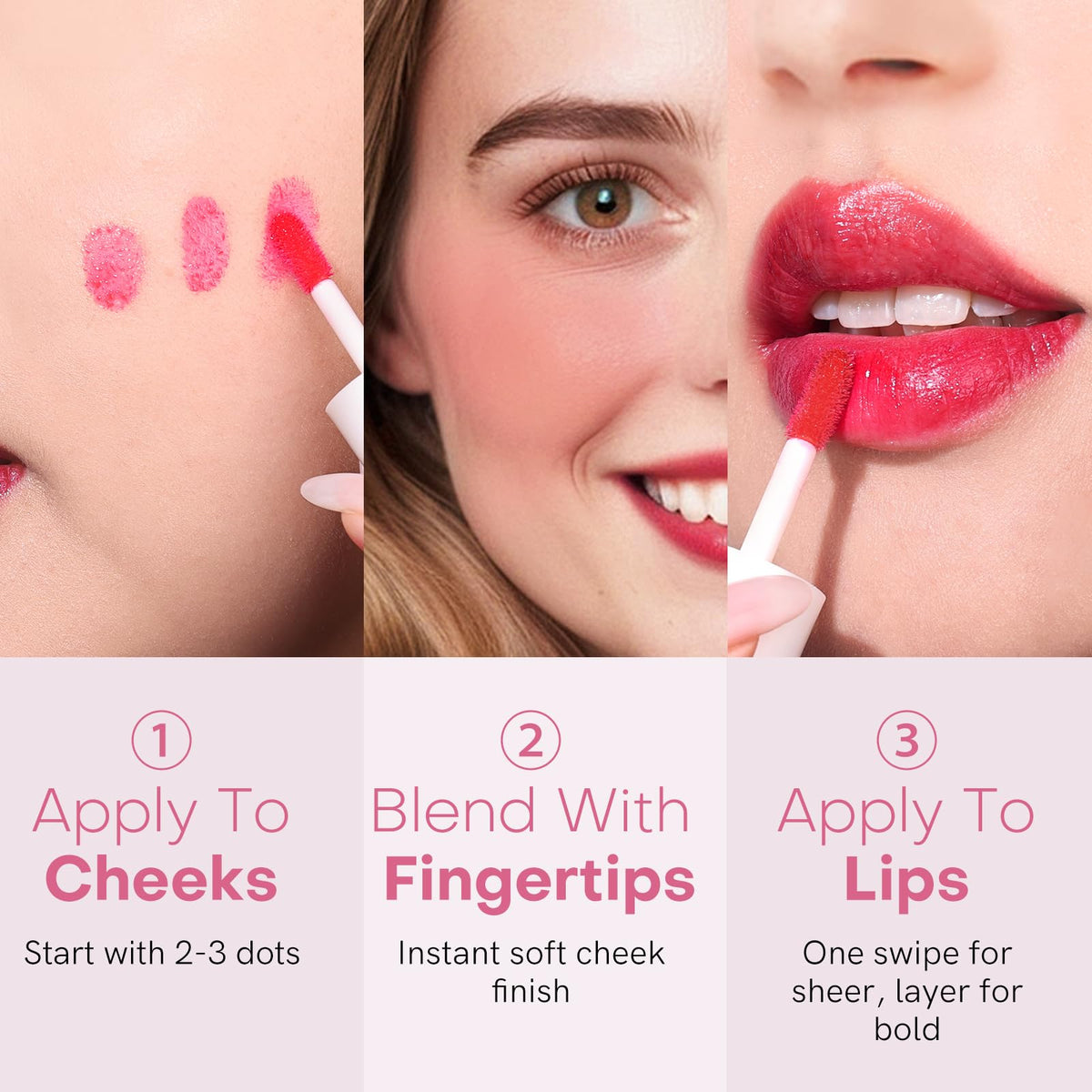 bayfree Lip Tint Stain Set, 2 PCS Lip & Cheek Tint Lightweight Non-sticky bayfree