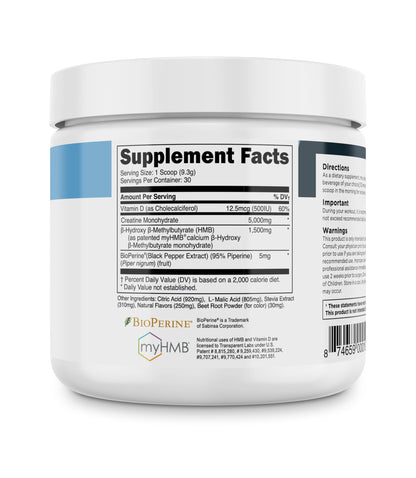 Transparent Labs Creatine HMB - Creatine Monohydrate Powder with HMB for Muscle Growth, Increased Strength, Enhanced Energy Output, and Improved Athletic Performance - 30 Servings, Unflavored