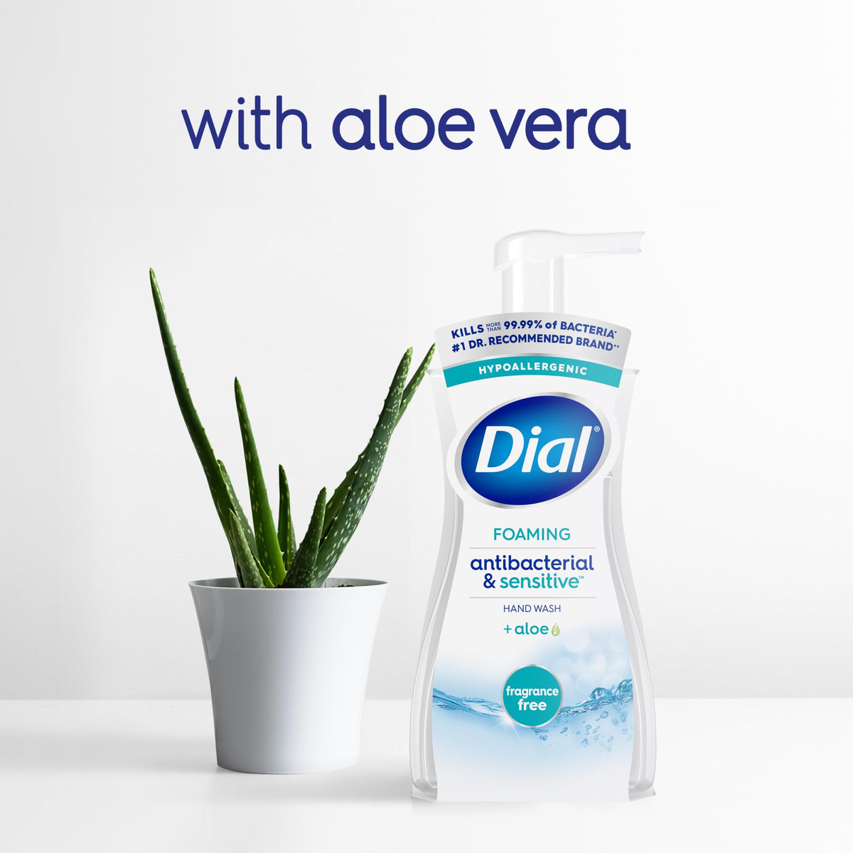 Dial Antibacterial Defense Foaming Hand Soap + Aloe, Fragrance Free, 7.5 Fl Oz (Pack of 6), Dermatologist-Tested Hand Wash, Gentle on Skin Dial