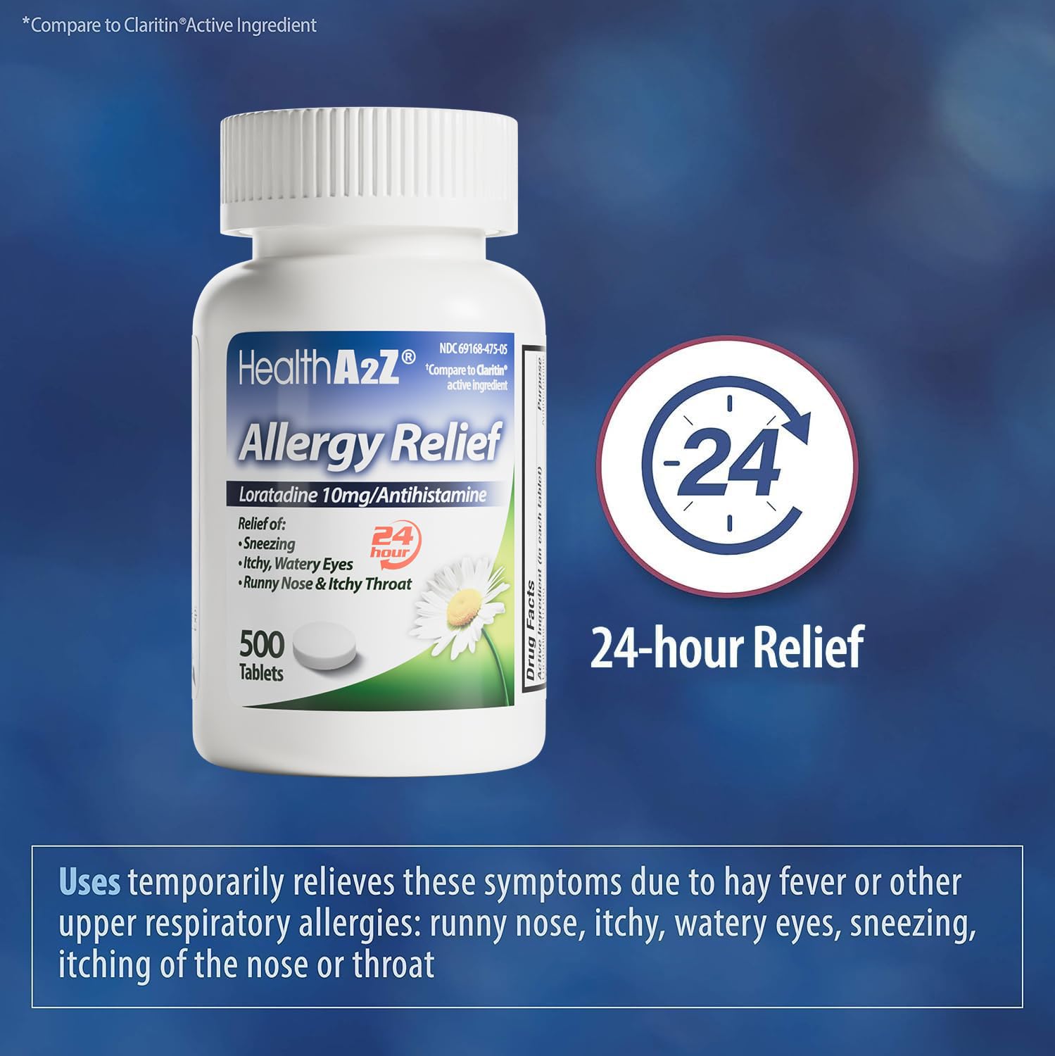 HealthA2Z® Allergy Relief, Loratadine 10mg Antihistamine, 500 Dye Free Tablets, Relief from Itchy Throat, Sneezing, Runny Noses, 24-Hours Allergy Medicine HealthA2Z buy australia supplements