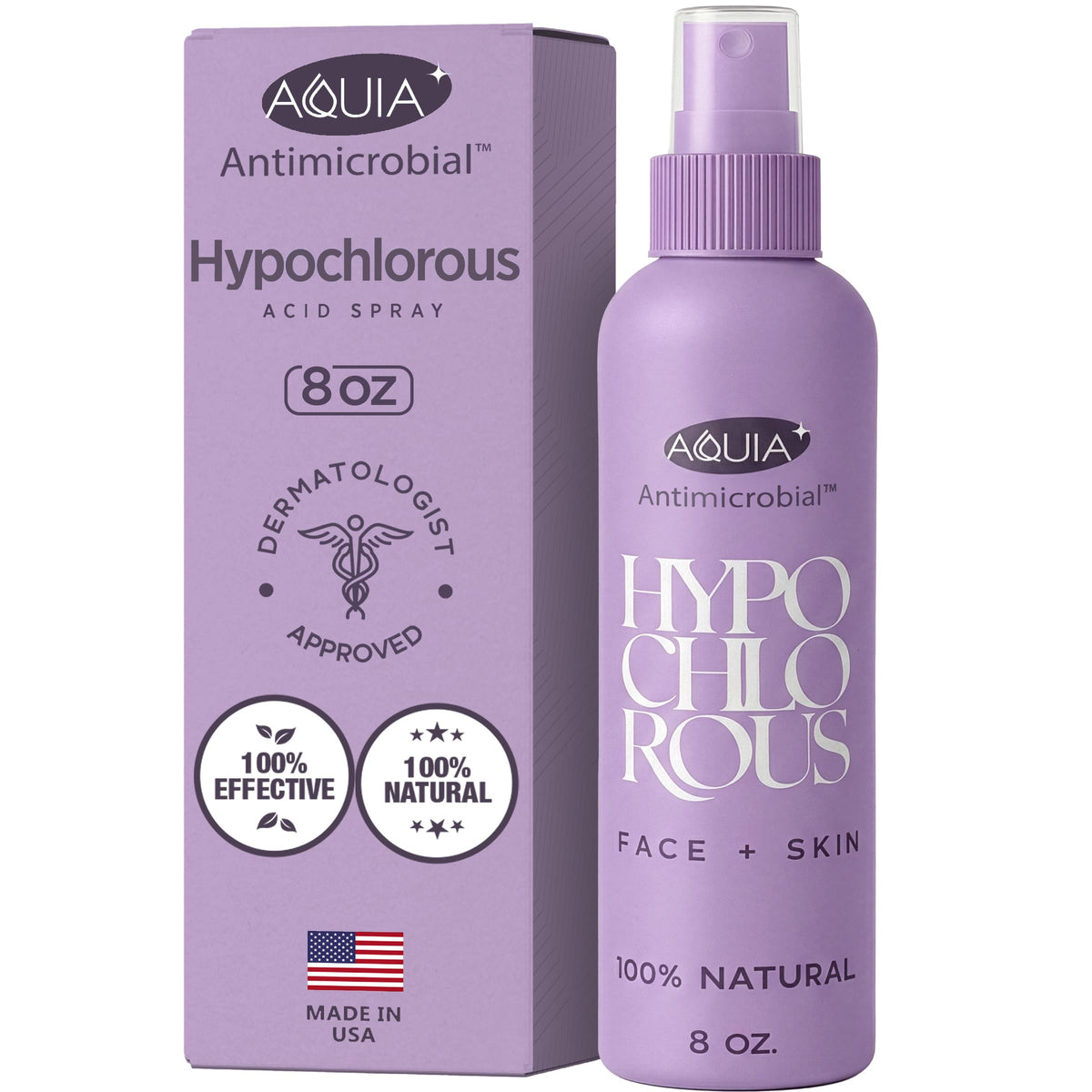 Hypochlorous Acid Spray for Face and Skin; Facial Cleanser | 8oz Face Mist Aquia