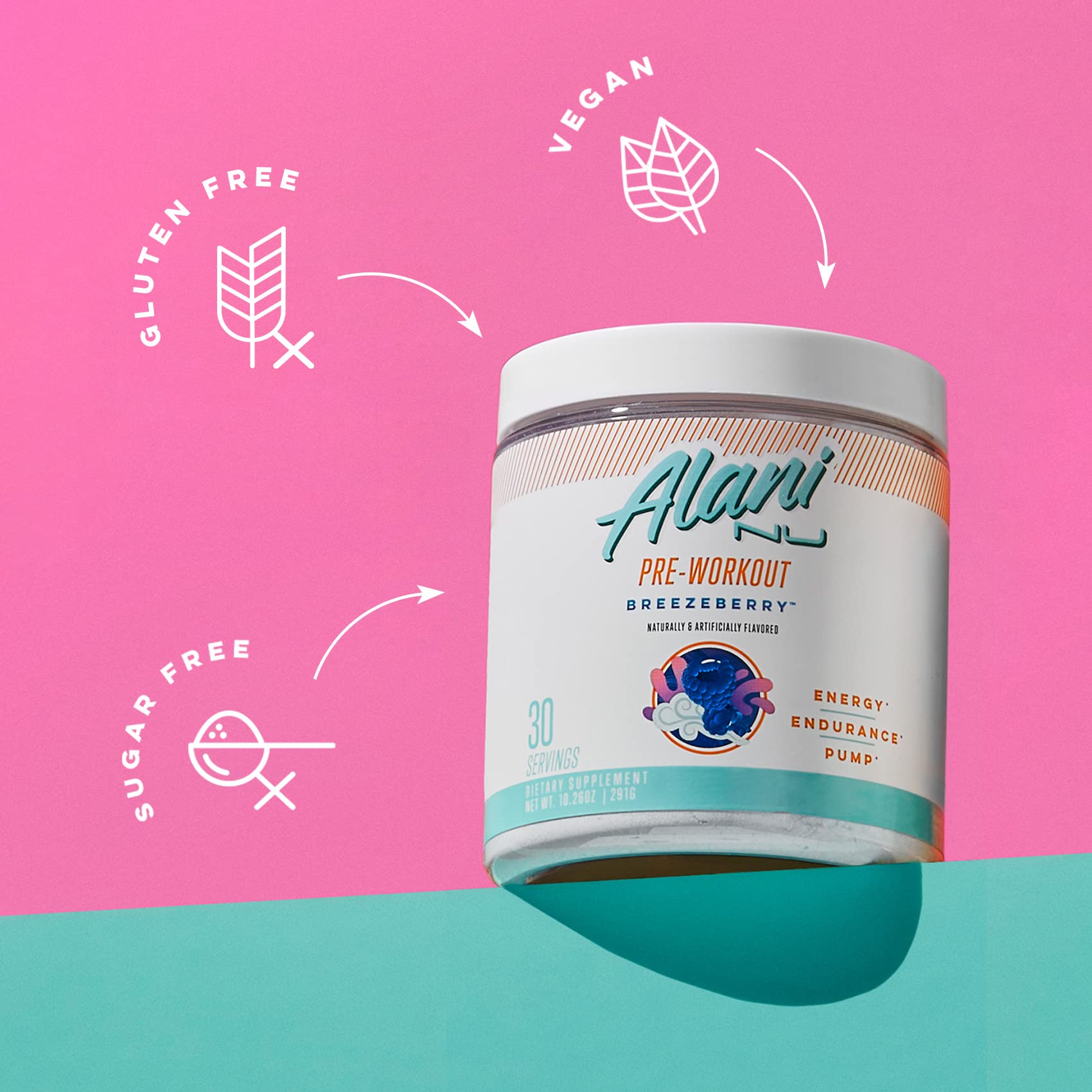 Alani Nu Breezeberry Pre Workout and BCAA Sour Gummies Post Workout Powder Bundle Alani Nu buy australia supplements