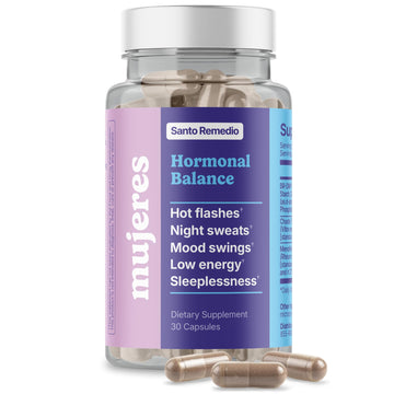 Santo Remedio Hormonal Balance for Women | Menopause Support for Hot Flashes, Night Sweats & Mood Swings | Hormone-Free Formula with Siberian Rhubarb, Chaste Tree & DIM | Doctor Juan Rivera Product Santo Remedio buy australia supplements