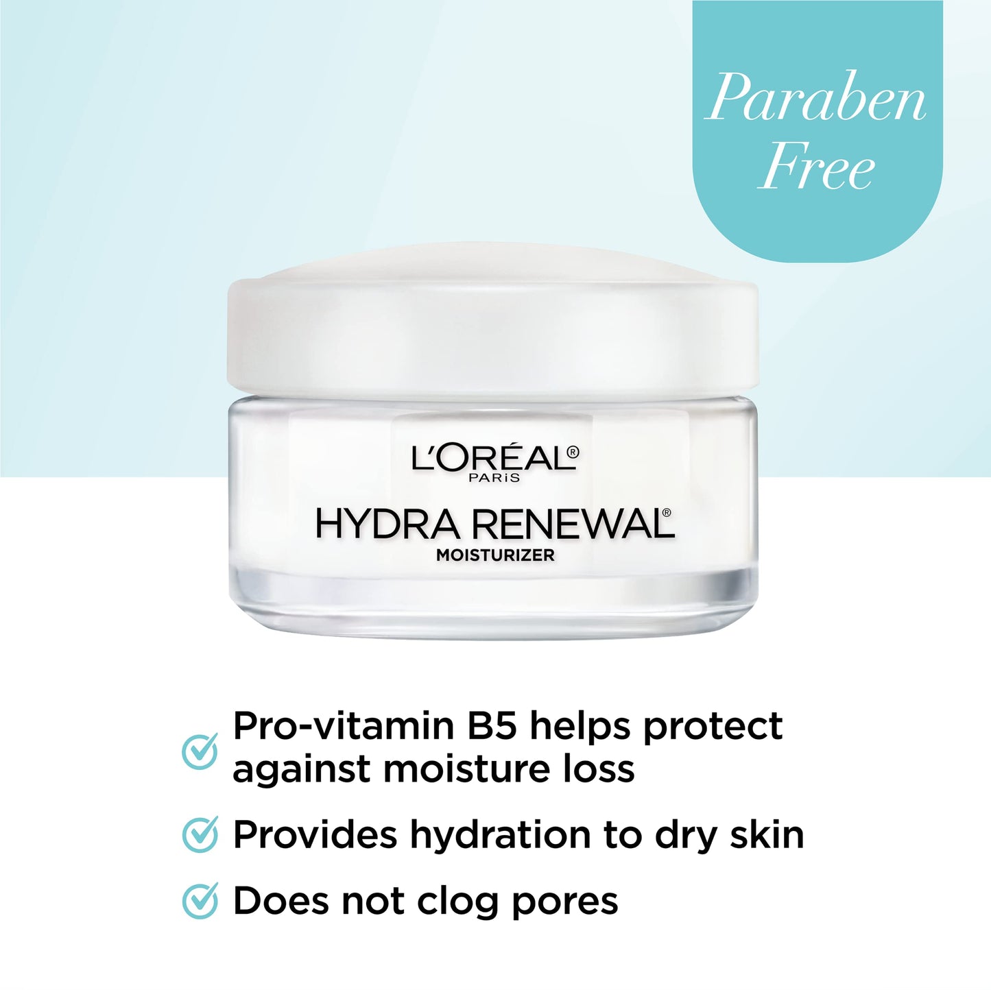 L'Oreal Paris Skincare Hydra-Renewal Face Moisturizer with Pro-Vitamin B5 for Dry Sensitive Skin, All-Day Hydration, 1.7 Oz L'Oreal Paris
