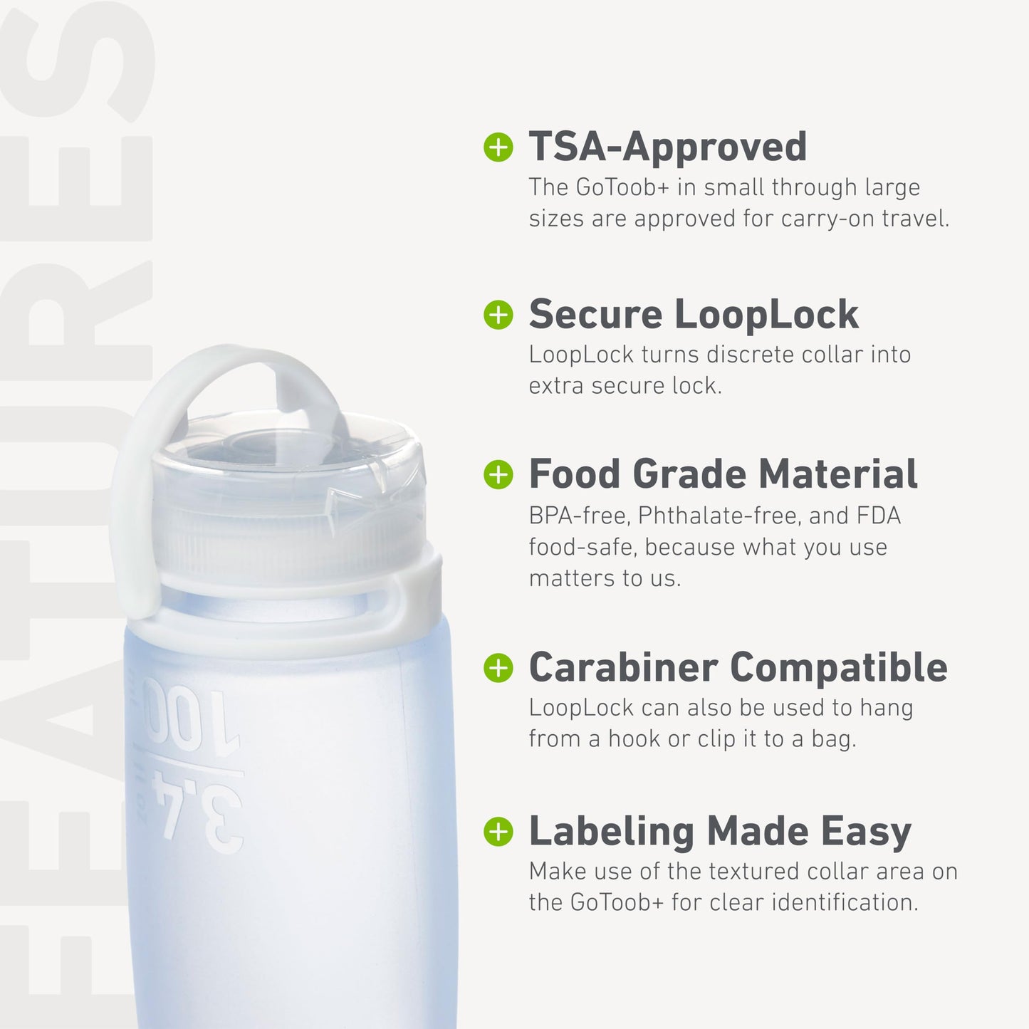 humangear GoToob+ 3-Pack, Large (3.4 fl oz), Clear/Purple/Teal | Refillable & Leak-Proof Silicone Travel Size Bottles with Locking Cap for Toiletries, Camping & TSA Carry-On Gsupps Australia