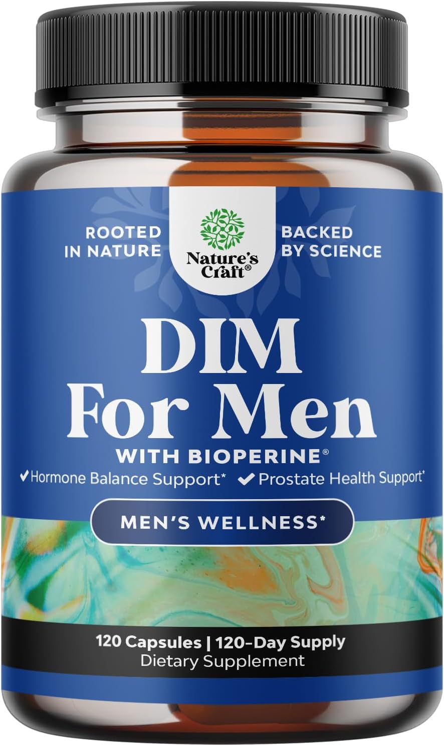 Natures Craft DIM Supplement for Men - DIM Estrogen Blocker for Men for Hormone Balance & Prostate Health - Diindolylmethane Complex with Panax Ginseng, Bioperine, Grapeseed & Astragalus - 120 Count Gsupps Australia