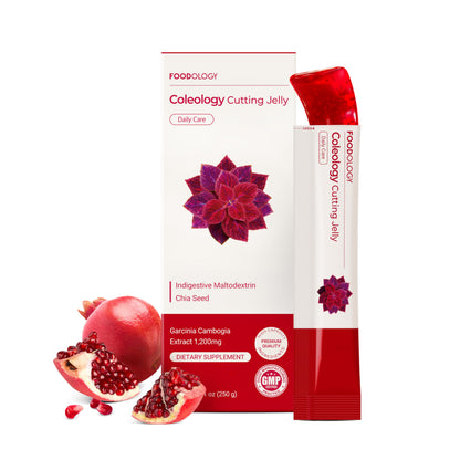 FOODOLOGY Coleology Cutting Stick Jelly (Pomegranate) – Dietary Fiber Supplement for Healthy Weight Management, Chia Seeds & Garcinia Cambogia FOODOLOGY