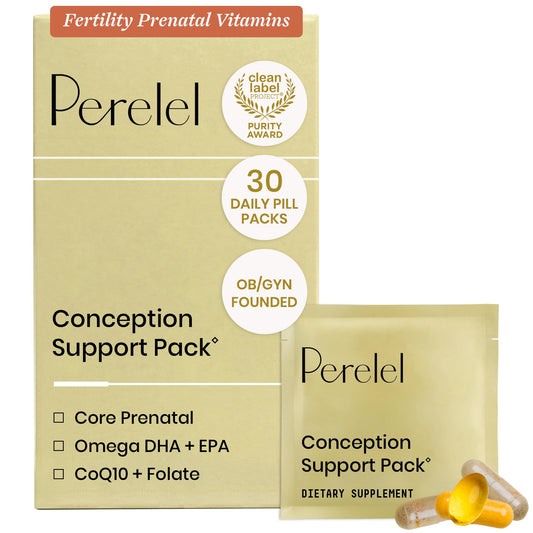 Perelel Conception Support Pack, Prenatal Multivitamin with DHA Omega 3, COQ10 & Folate, Supports Fertility Wellness for Women Perelel