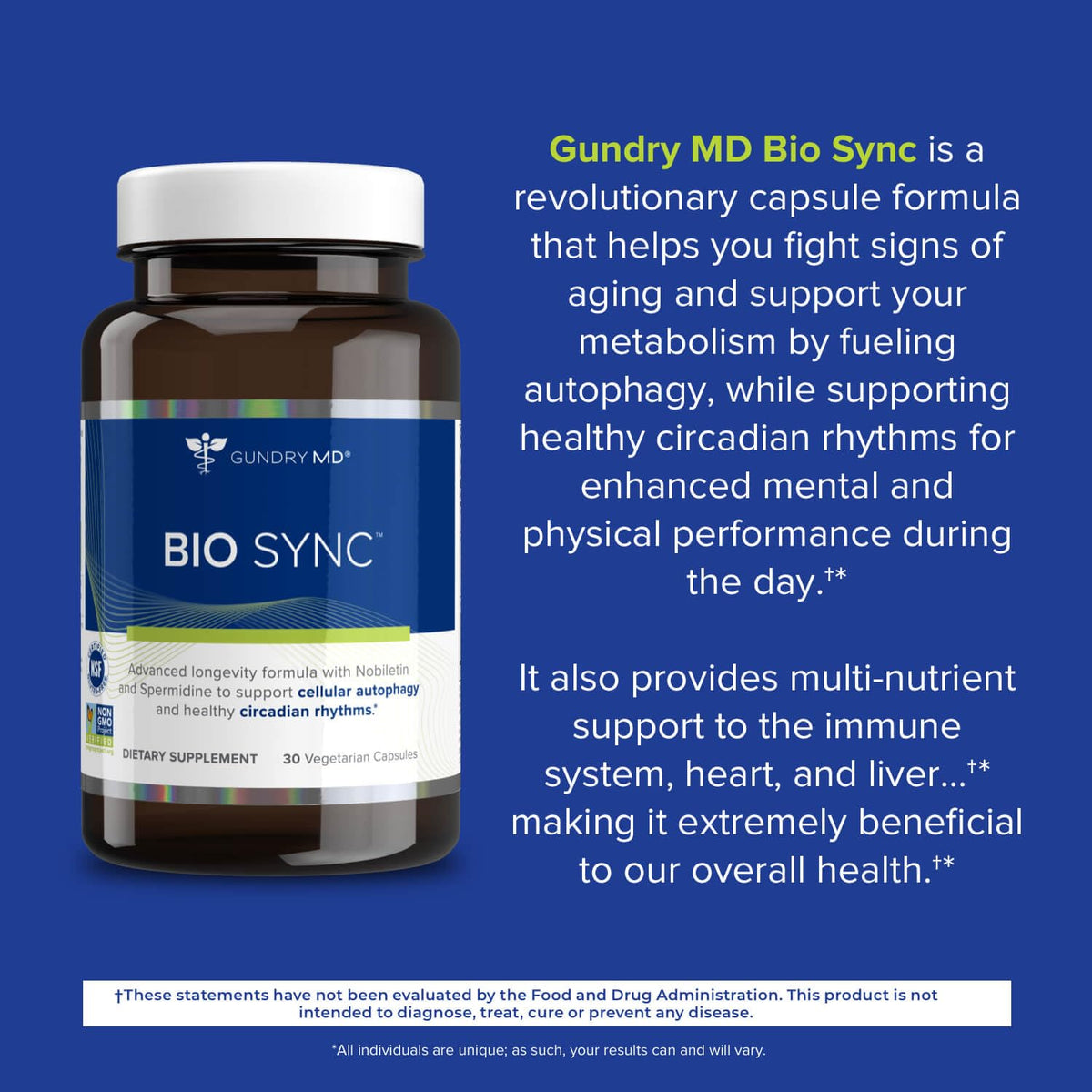 Gundry MD® Bio Sync Supplement for Daytime Energy, Supports Focus and Memory†* - (30 Capsules) Gundry MD