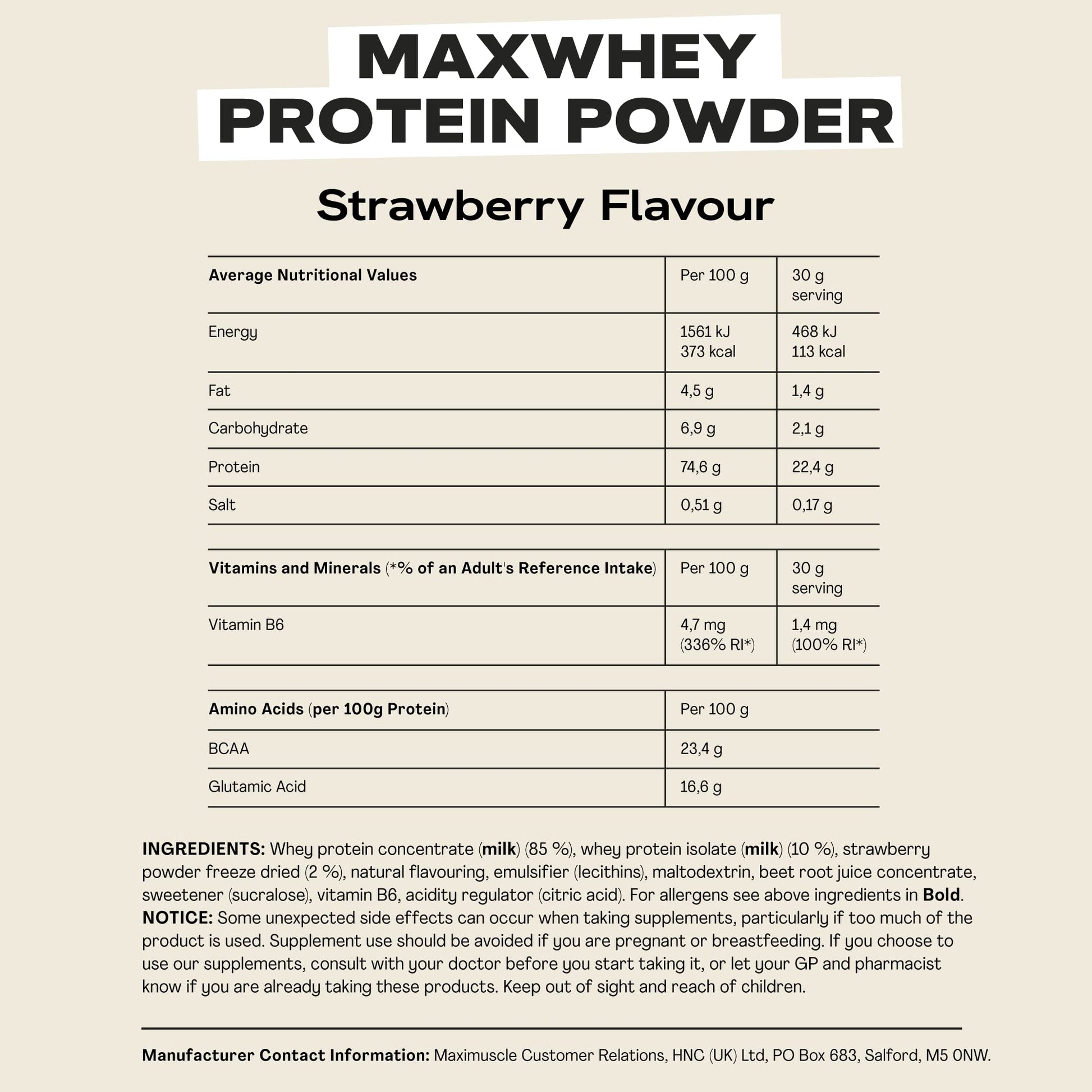 MaxiNutrition - MaxWhey - Whey Protein Powder Strawberry - Low-Fat - Low Sugar MaxiNutrition buy australia supplements