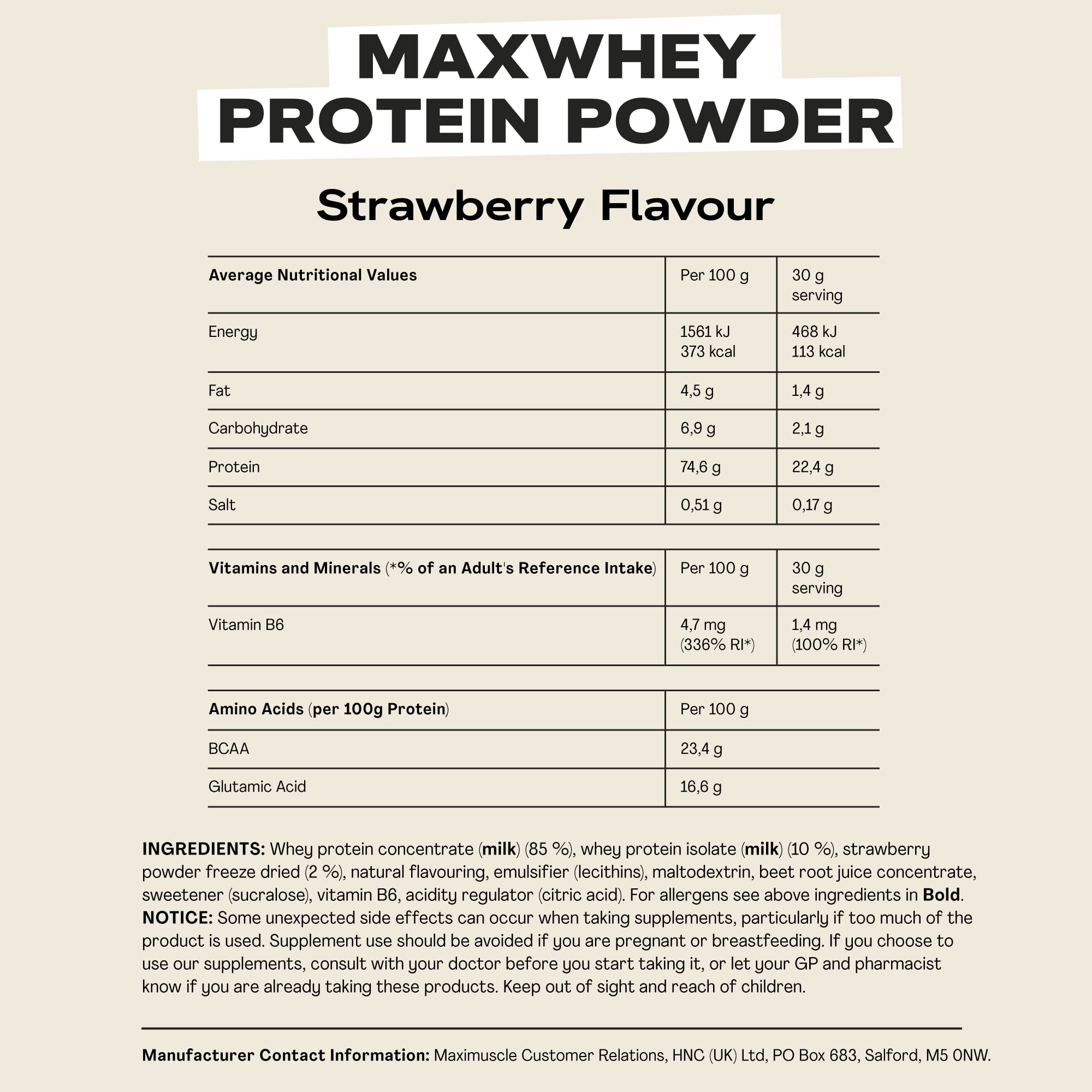 MaxiNutrition - MaxWhey - Whey Protein Powder Strawberry - Low-Fat - Low Sugar MaxiNutrition buy australia supplements
