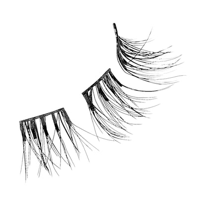 Kiss Impress Falsies Press On Self Adhesive Eyelashes, 10mm-12mm Natural Volume Press On Lashes, Black, No Glue Needed, Invisible Band, 12 Lash Clusters - Classy KISS